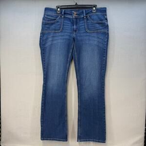 Levi's 524 Women's Jeans 15M Blue Too Superlow Front Patch Pockets Wide Leg